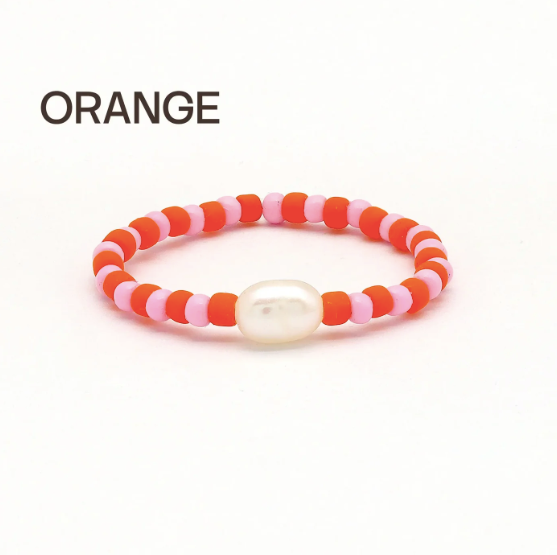 Pineapple Mutiara Stretchy Pearl Bead Rings - Multi colours