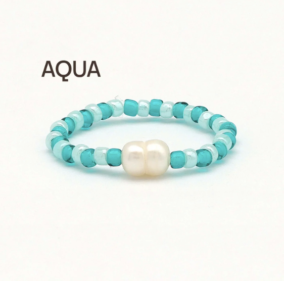 Pineapple Mutiara Stretchy Pearl Bead Rings - Multi colours