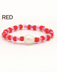 Pineapple Mutiara Stretchy Pearl Bead Rings - Multi colours