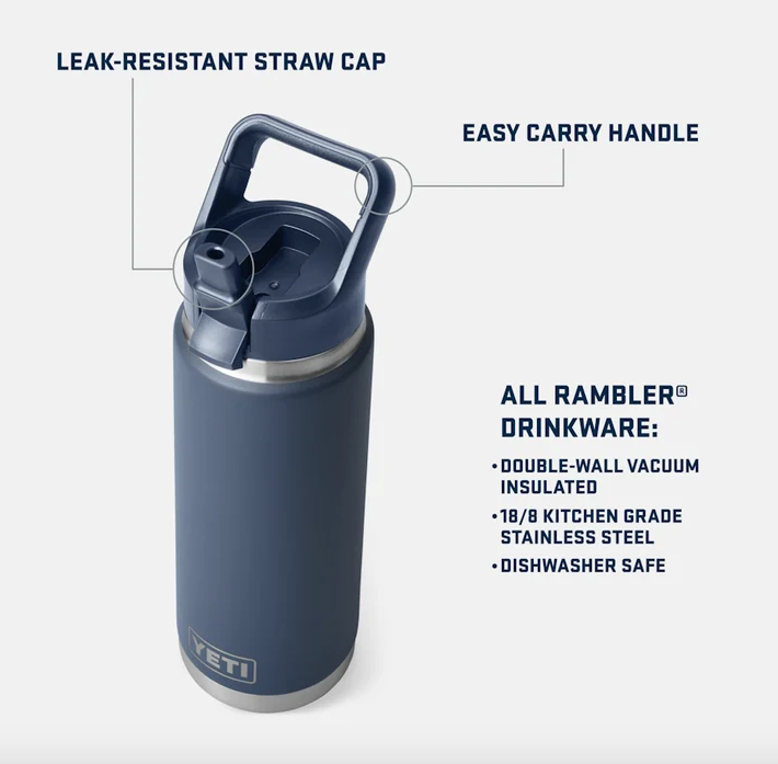 Yeti Rambler 26oz (760 ml) C Straw Bottle - Royal Blue