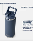 Yeti Rambler 26oz (760 ml) C Straw Bottle - Royal Blue