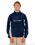 Rusty Mens Blizzard Quarter Zip Polar Fleece - Navy Blue
