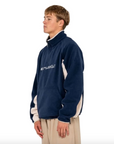 Rusty Mens Blizzard Quarter Zip Polar Fleece - Navy Blue