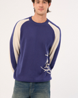 Rusty Mens Roll Safe Boxy Crew Neck Knit - Dark Blue