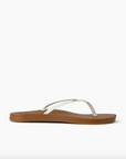 Reef Womens Cushion Slim Flip Flops - White/Tan