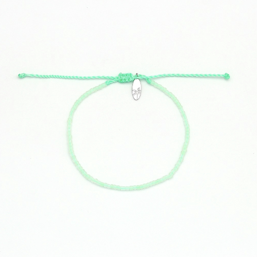 Pineapple Island Wailele Frosted Glass Beaded Bracelet - Green