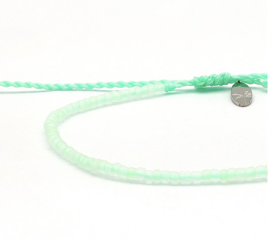 Pineapple Island Wailele Frosted Glass Beaded Bracelet - Green