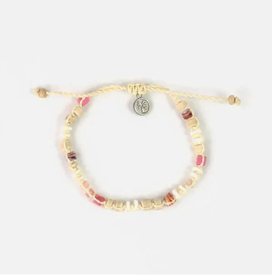 Pineapple Island Mount Rinjani Stone Bracelet - Cream/Pink