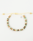 Pineapple Island Coconut Wood Beaded Beach Bracelet - Green/Brown