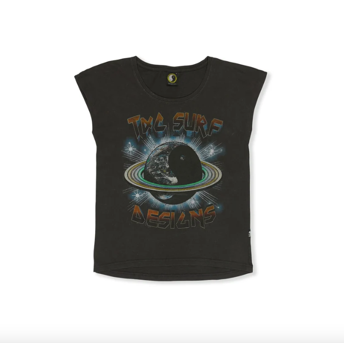 T&amp;C Surf Designs Planet Muscle T-Shirt - Wash Black