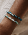 Pineapple Island Dunes Stone Bead Bracelet - Turquoise/White