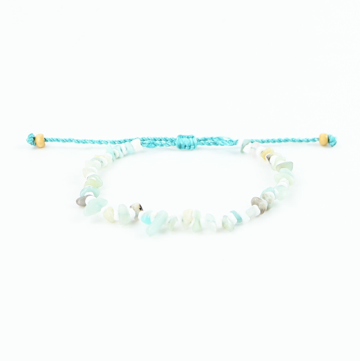 Pineapple Island Dunes Stone Bead Bracelet - Turquoise/White