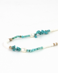 Pineapple Island Love is Here Natural Stone, Pearl and Shell Necklace - Turquoise/White