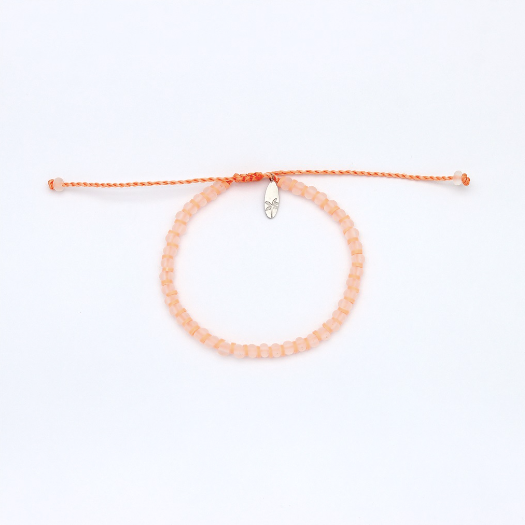 Pineapple Island Wailele Frosted Glass Beaded Bracelet - Orange Rust
