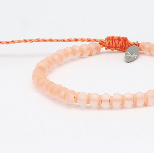 Pineapple Island Wailele Frosted Glass Beaded Bracelet - Orange Rust