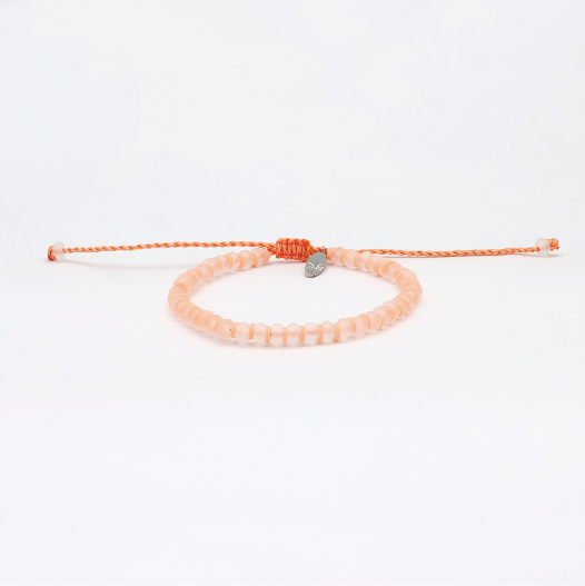 Pineapple Island Wailele Frosted Glass Beaded Bracelet - Orange Rust