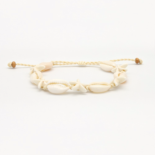 Pineapple Island Livadi Cowrie Shell Surf Bracelet - White