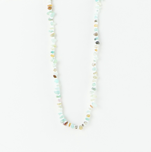 Pineapple Island Dunes Stone Bead Necklace - Turquoise/White