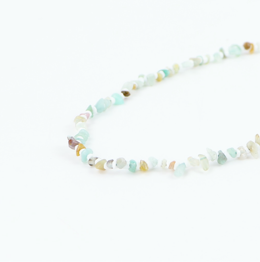 Pineapple Island Dunes Stone Bead Necklace - Turquoise/White