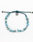 Pineapple Island Dunes Stone Bead Anklet - Blue/White