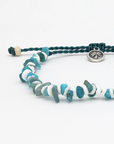 Pineapple Island Dunes Stone Bead Anklet - Blue/White