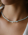 Pineapple Island Jimbaron Bay Beaded Necklace - Blue/White
