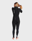 C-Skins Solace 4/3 Women's Back Zip Wetsuit - Black/Mono Shells - ManGo Surfing