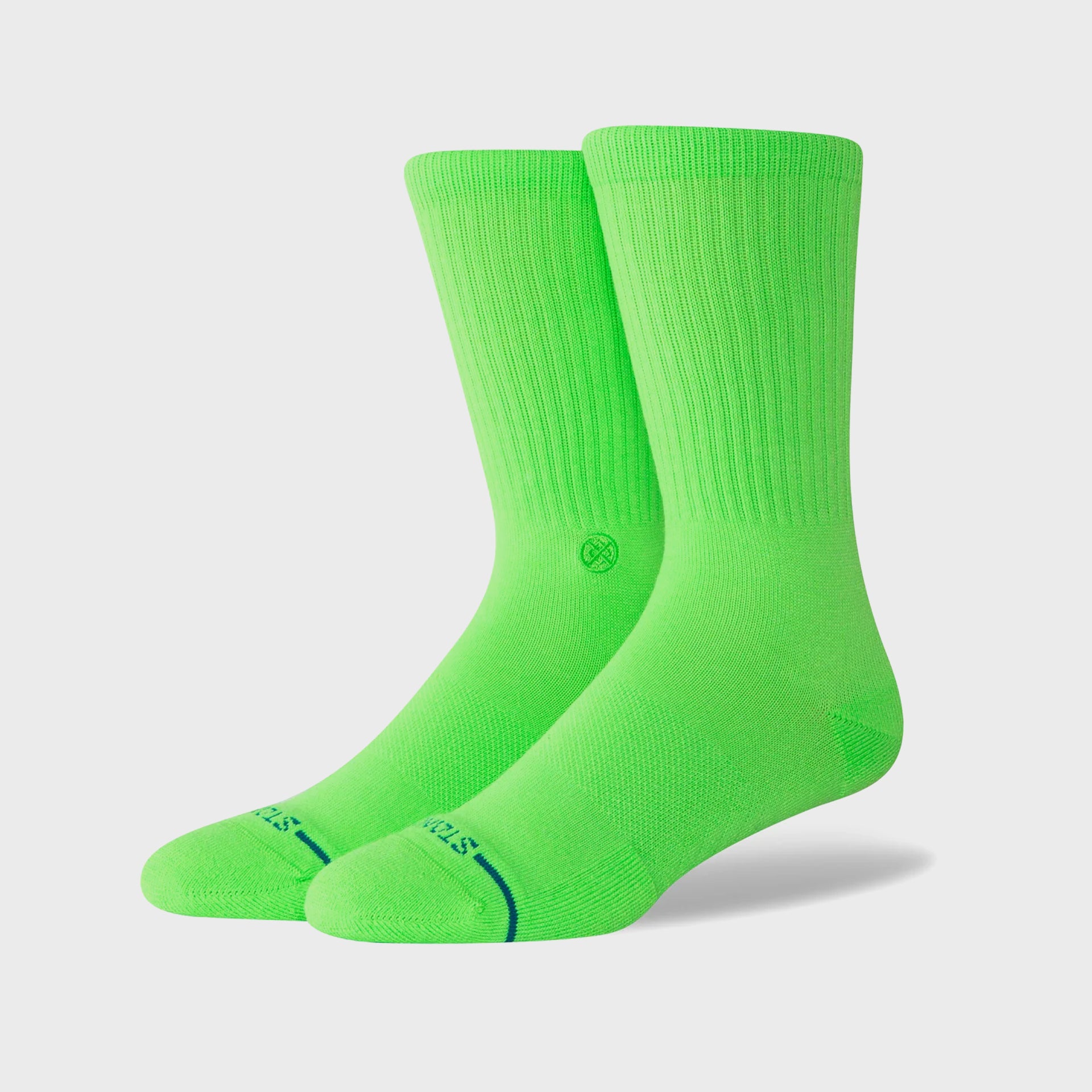 Stance Icon Crew Socks - Neon Green - ManGo Surfing