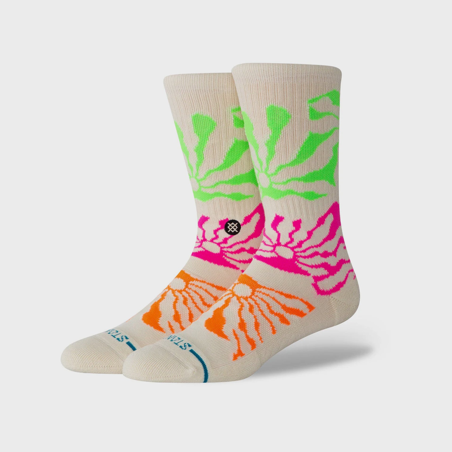 Stance Hot Sun Crew Socks - Off White - ManGo Surfing