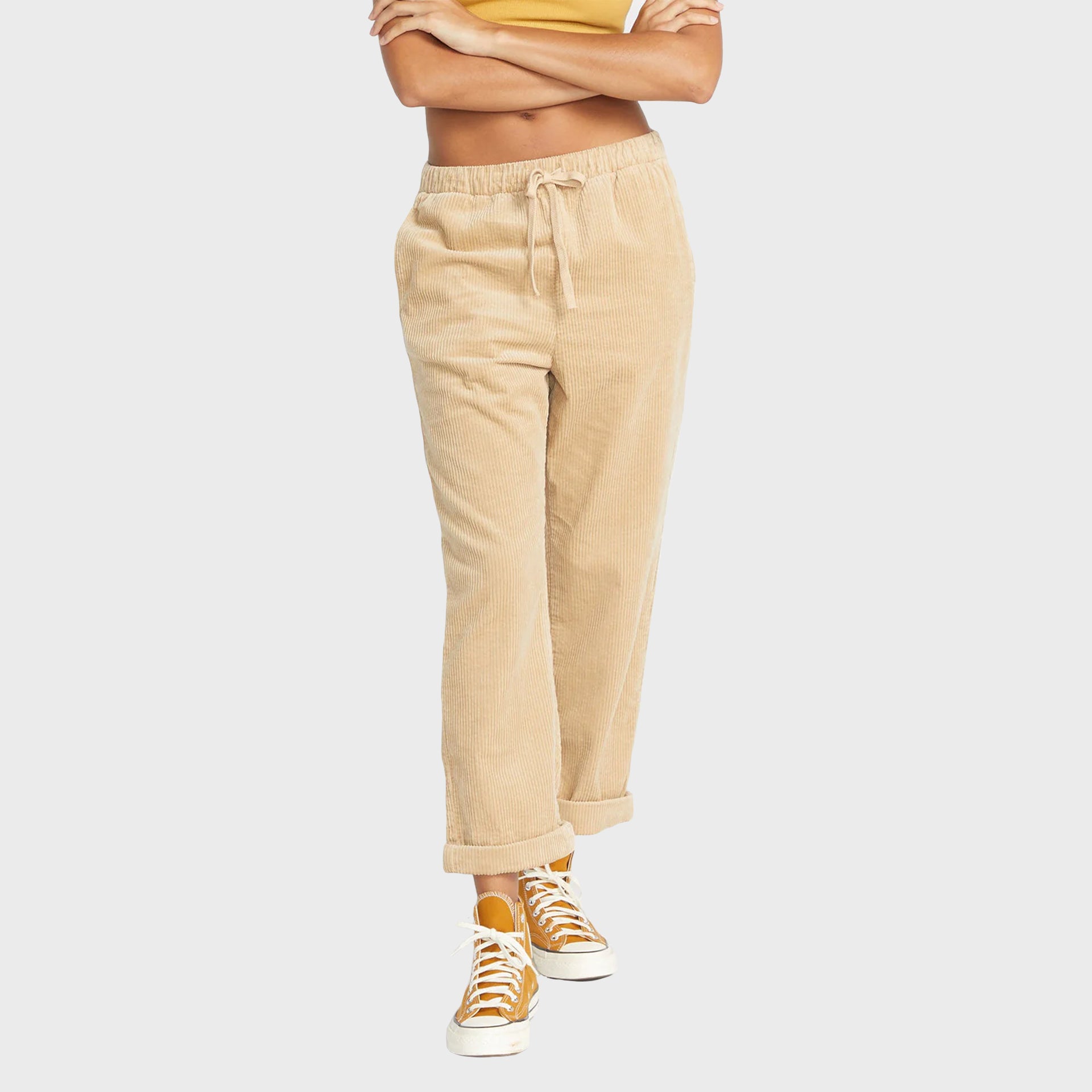Stone Street Trousers - Womens Corduroy Trousers - Khaki - ManGo Surfing