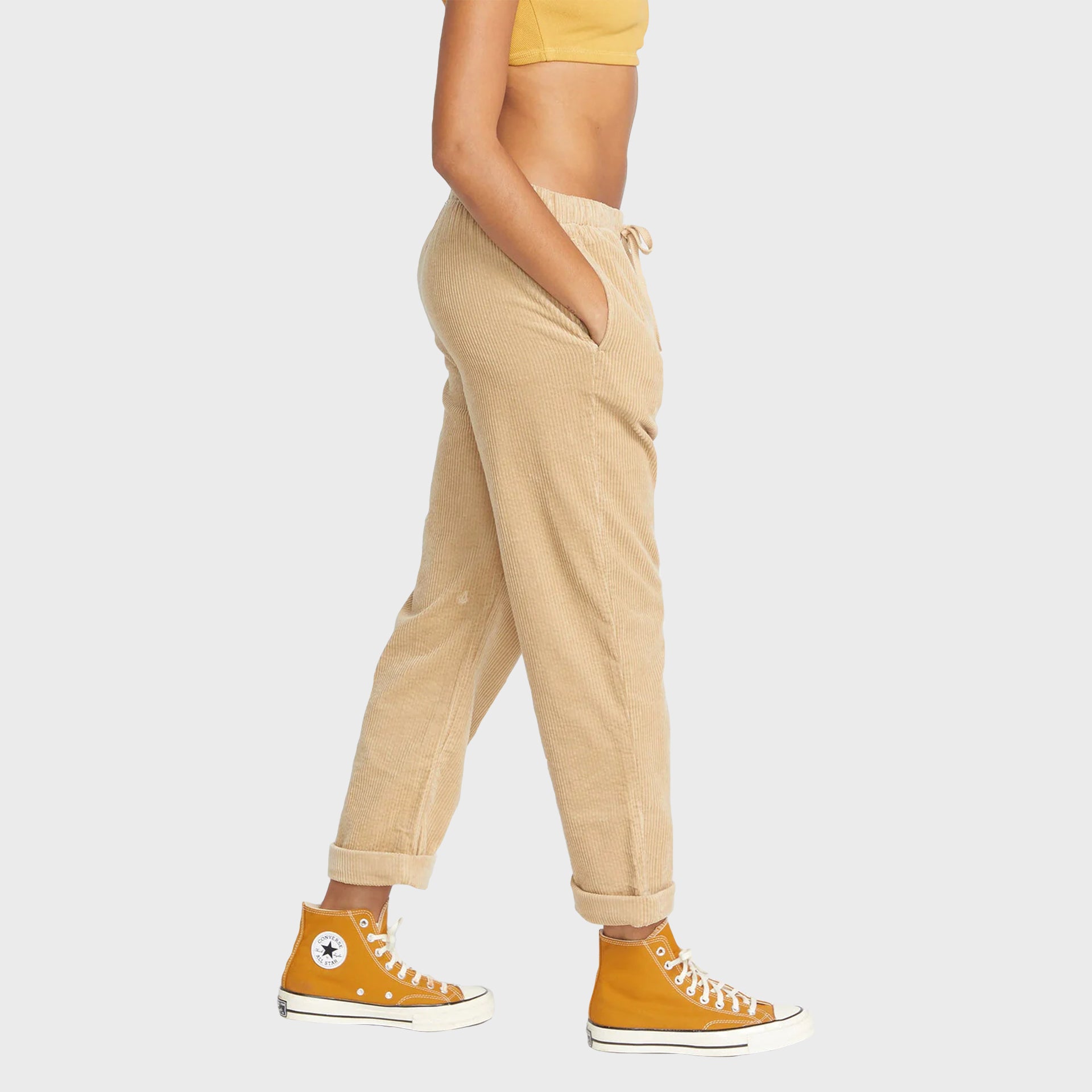Stone Street Trousers - Womens Corduroy Trousers - Khaki - ManGo Surfing