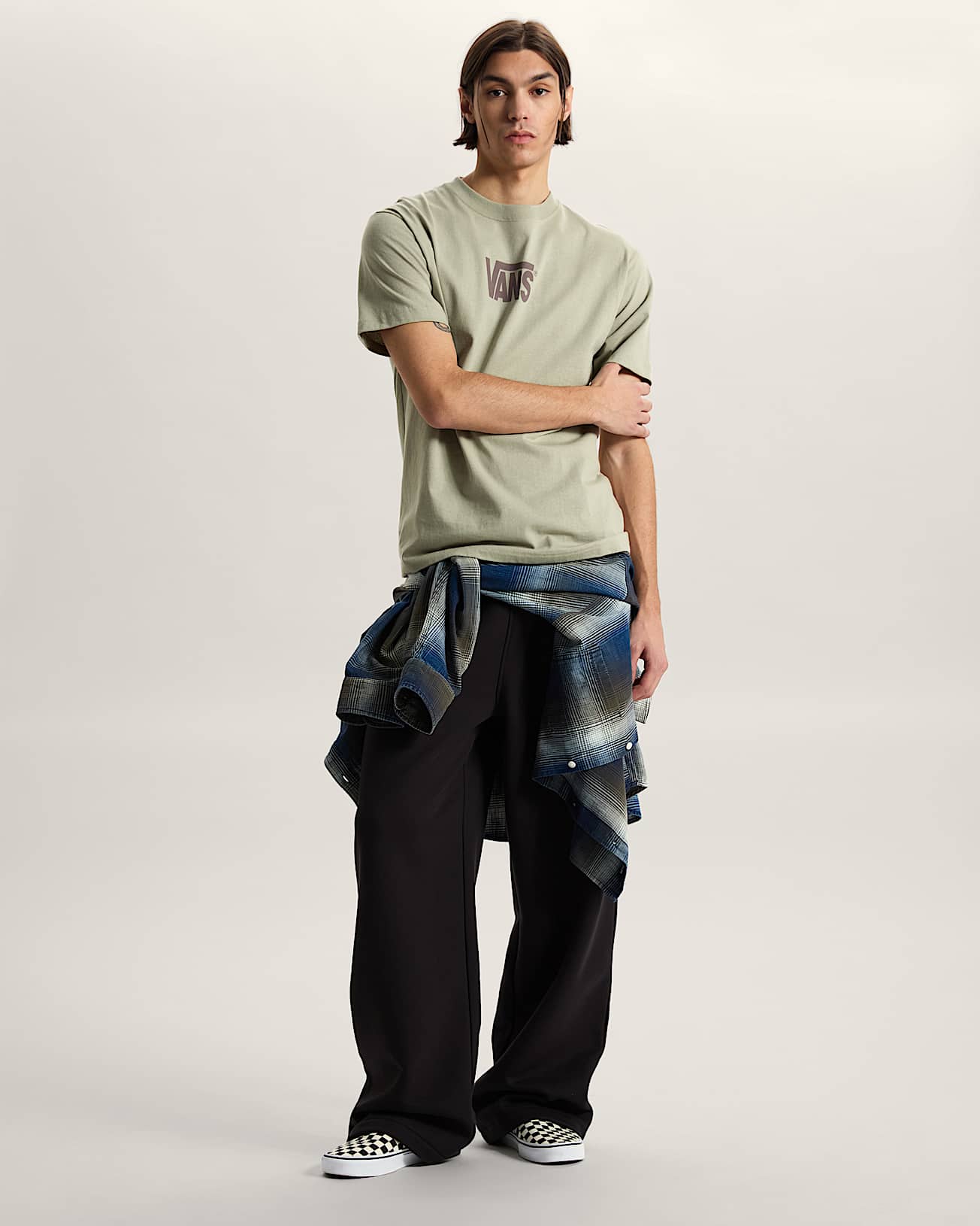 Vans Mens Stretch Short Seeve Logo T-Shirt - Soft Sage