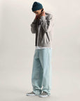 Vans Mens Stretch Logo Zip Pullover Hoodie - Cement Heather