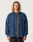 The Critical Slide Society Mens Surface Cord Overshirt - Blue