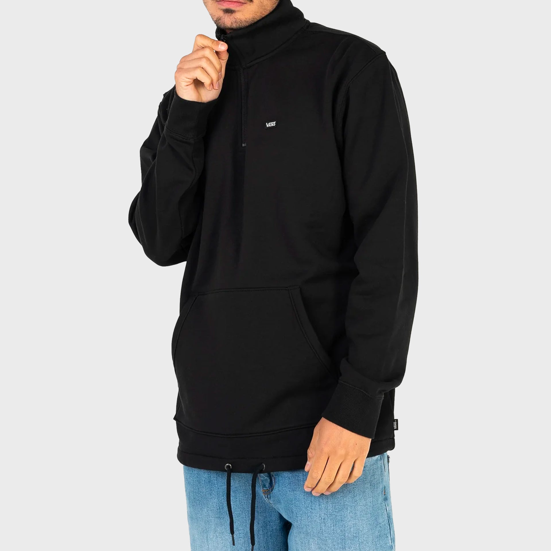 Vans Versa Standard Mens Quarter Zip Sweatshirt - Black - ManGo Surfing