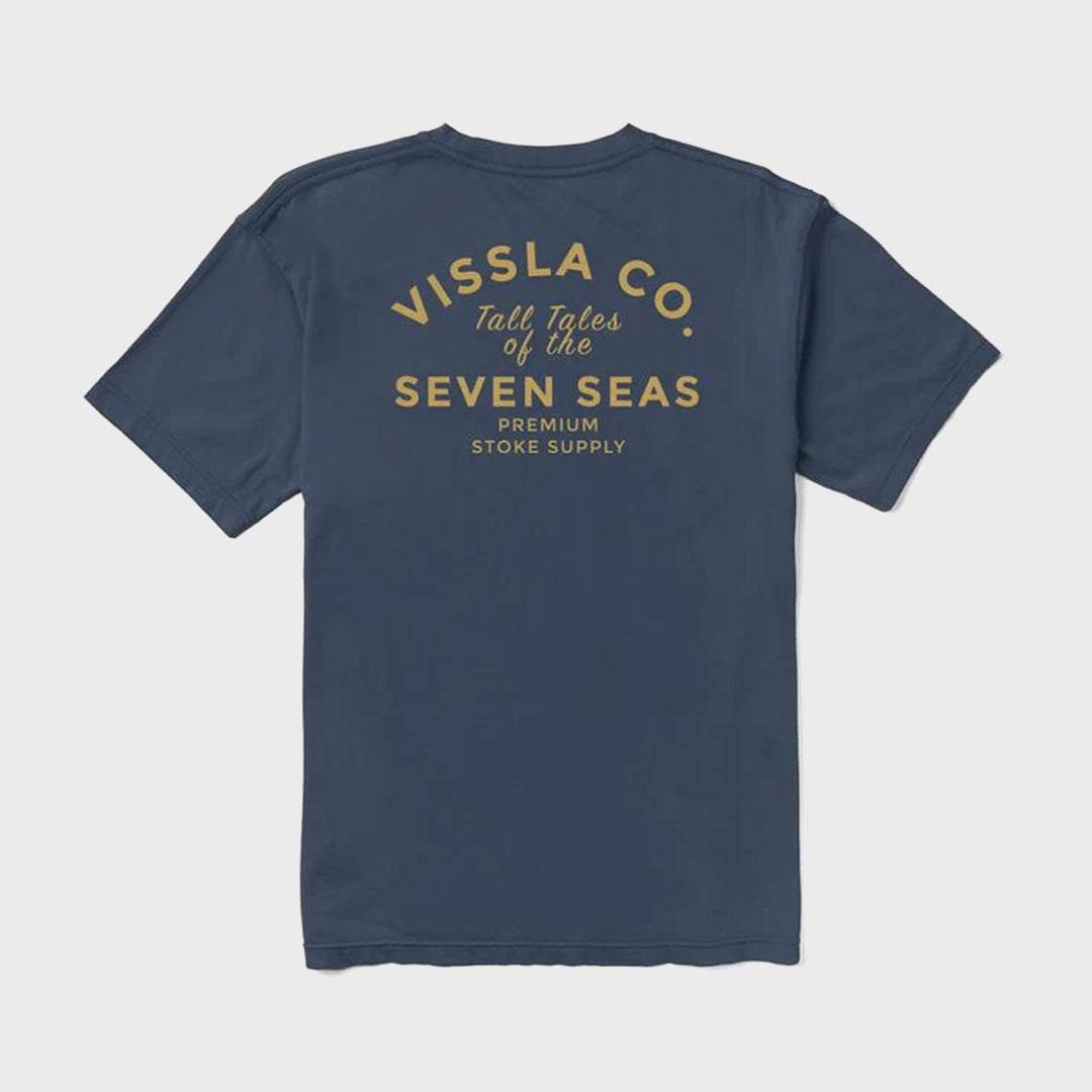 Vissla Mens Premium Stoke Pocket T-Shirt - Navy - ManGo Surfing