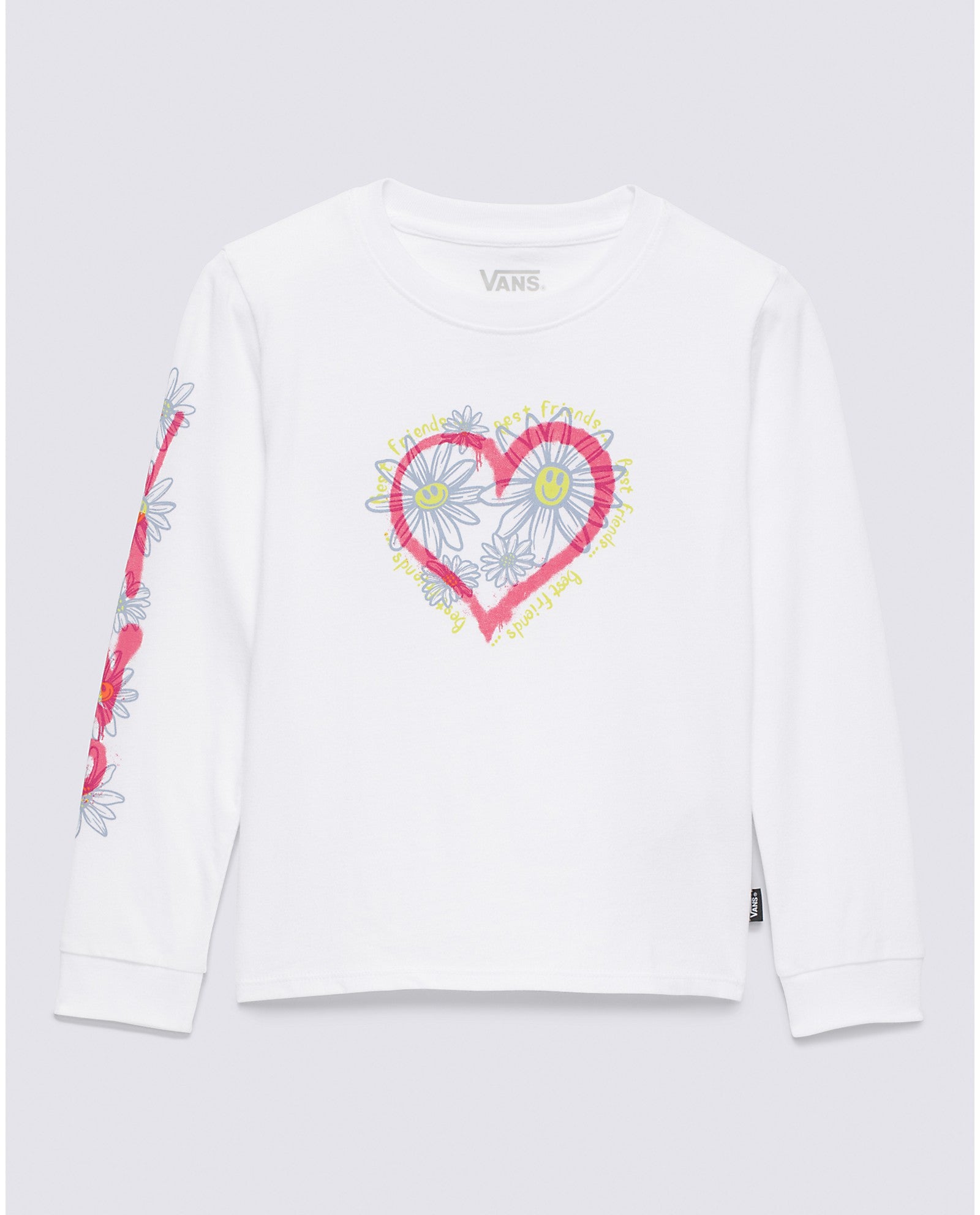 Vans Little Kids Daisy Hearts Long Sleeve T-Shirt - White - ManGo Surfing