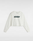 Vans Womens Retro V Hook and Loop Relaxed Long Sleeve Crop T-Shirt - Marshmallow