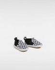 Vans Infant Checkerboard Slip-On Hook And Loop Crib Shoes (0-1 year) - Black/White