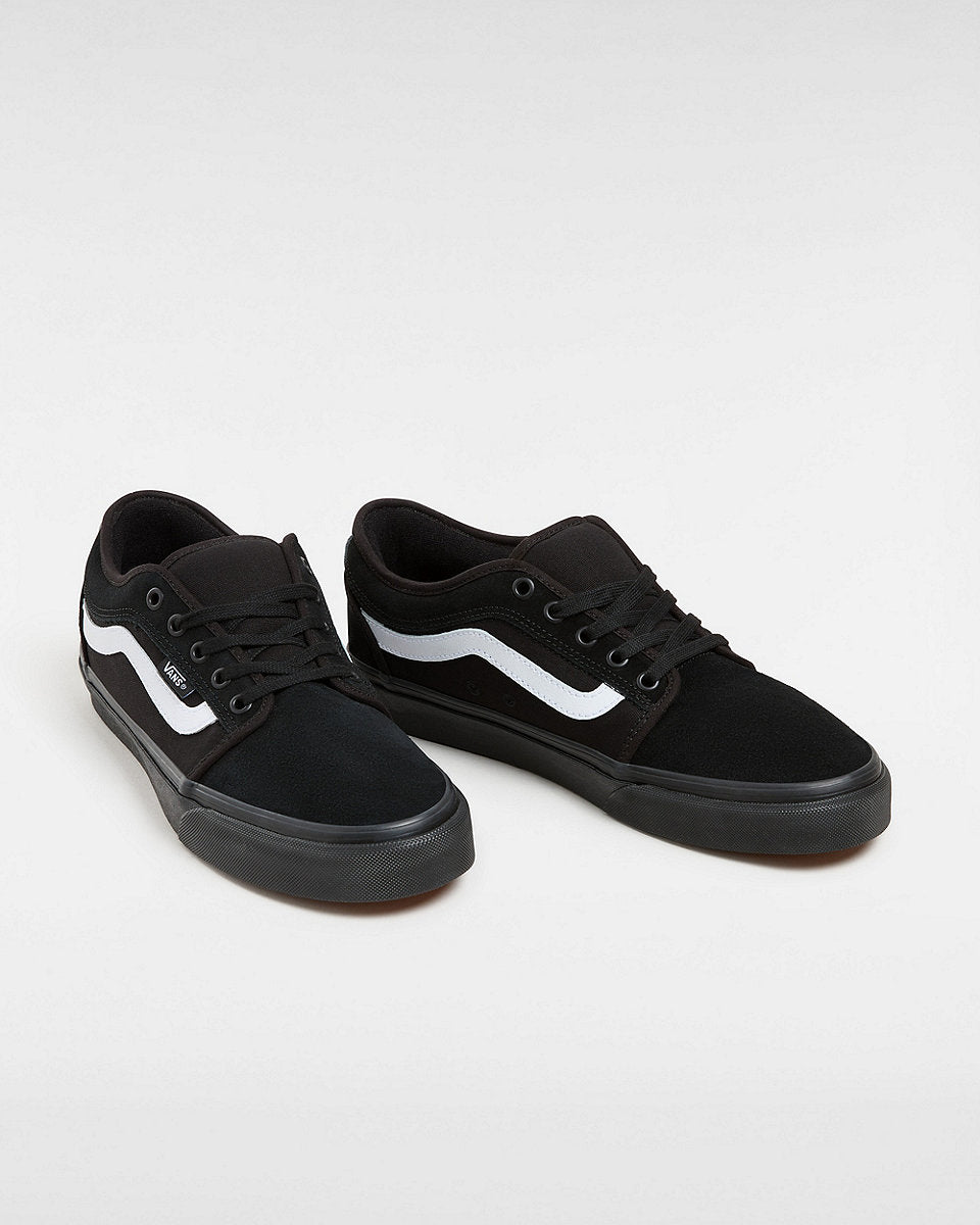 Vans Mens Chukka Low Sidestripe Shoes - Black/Black/White - ManGo Surfing