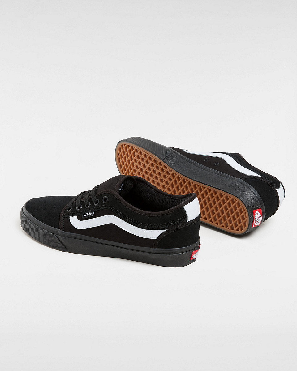 Vans Mens Chukka Low Sidestripe Shoes - Black/Black/White - ManGo Surfing