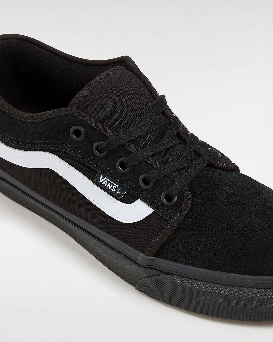 Vans Mens Chukka Low Sidestripe Shoes - Black/Black/White - ManGo Surfing