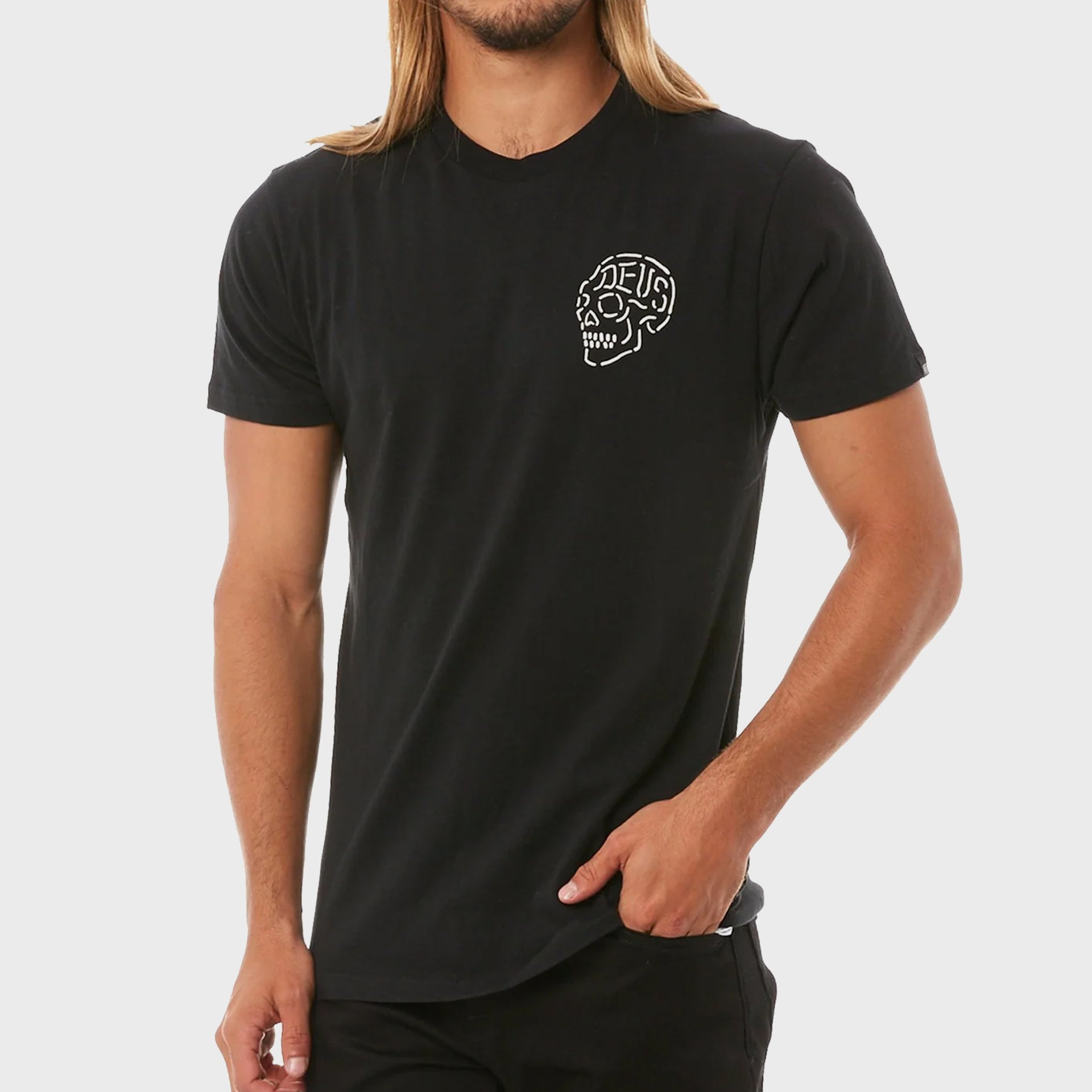 Venice Skull Tee - Mens Short Sleeve T-shirt - Black - ManGo Surfing