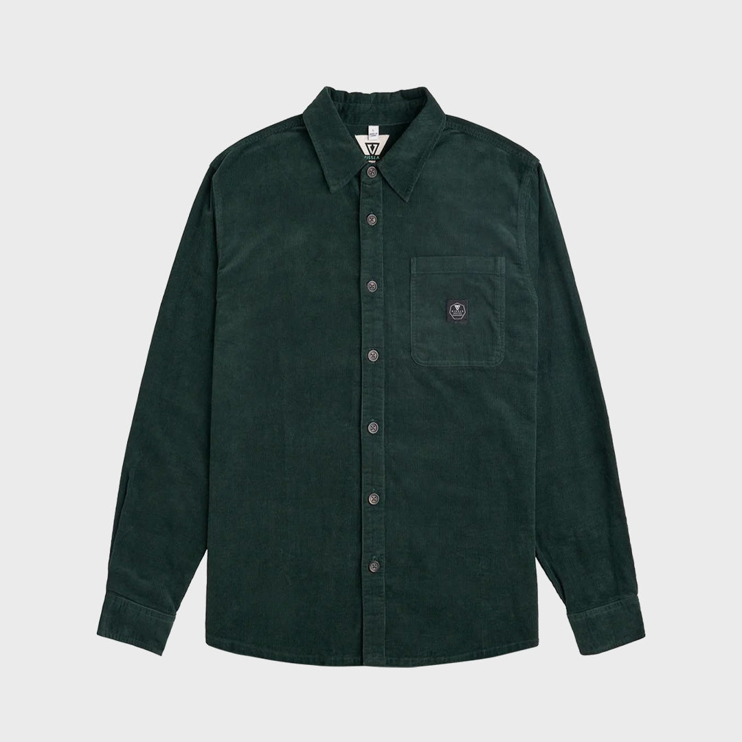 Vissla Mens Doheny Woven Long Sleeve Shirt - Evergreen - ManGo Surfing