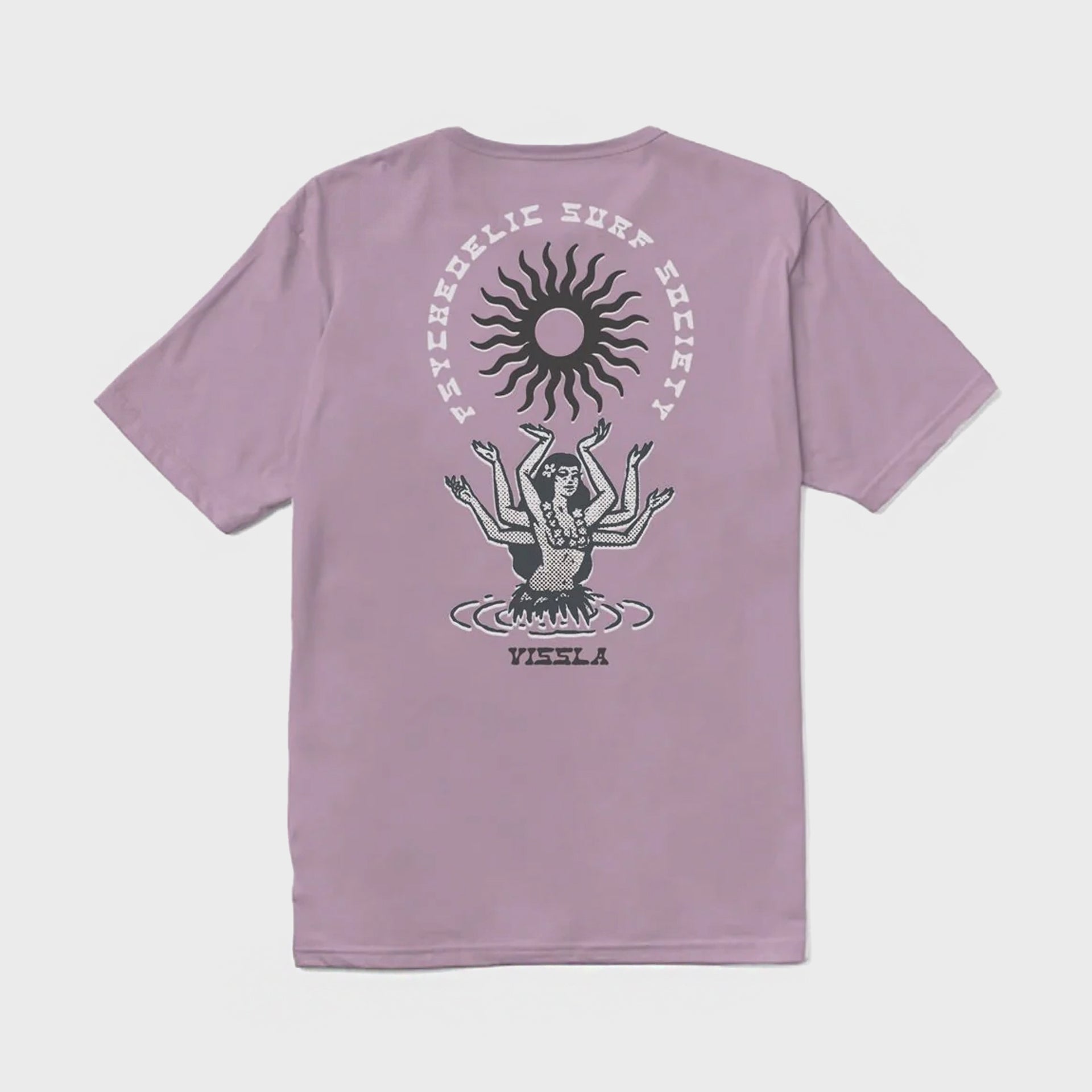 Vissla Hula Hands Organic T-Shirt - Plum - ManGo Surfing