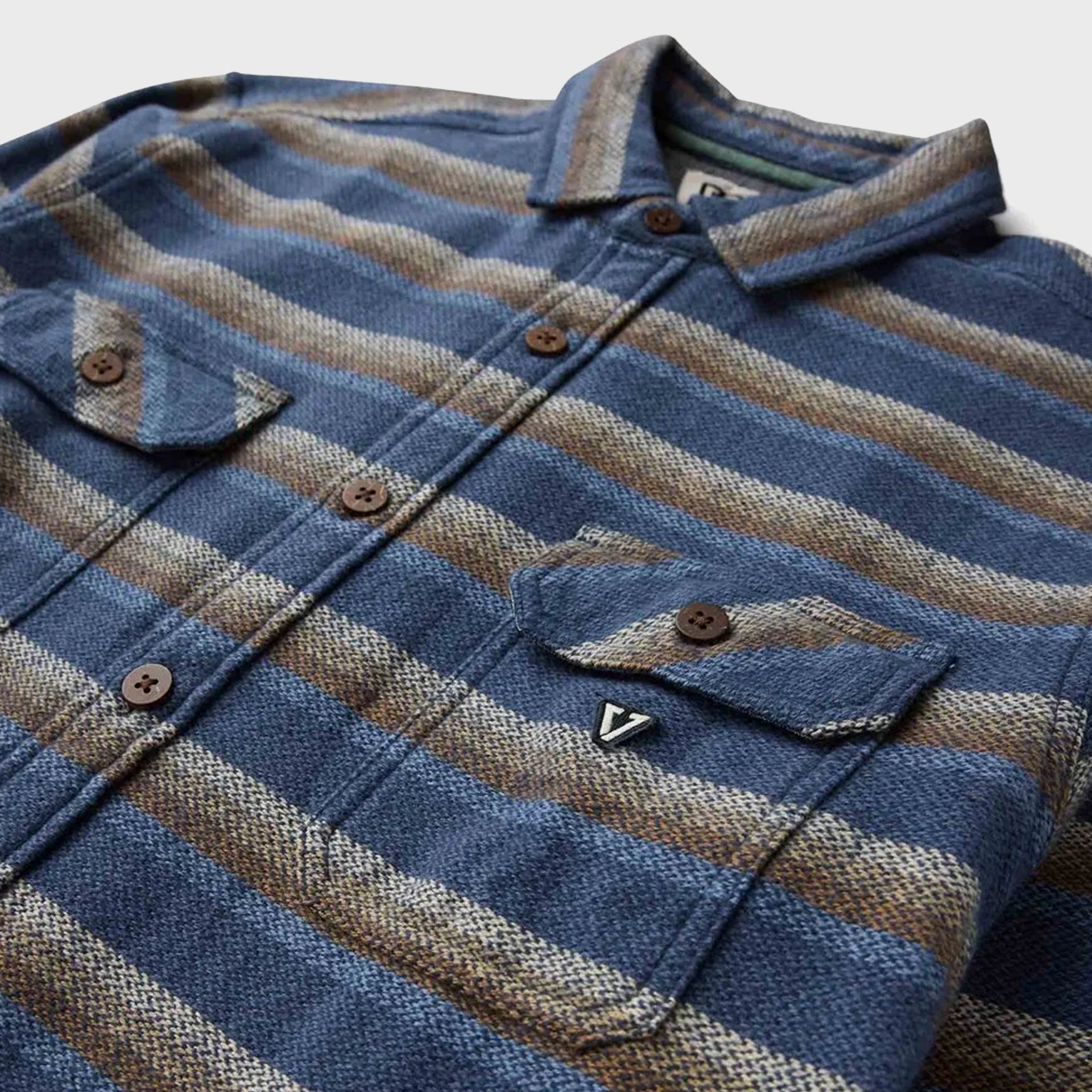 Vissla Mens Descanso Long Sleeve Flannel Shirt - Blue Haze