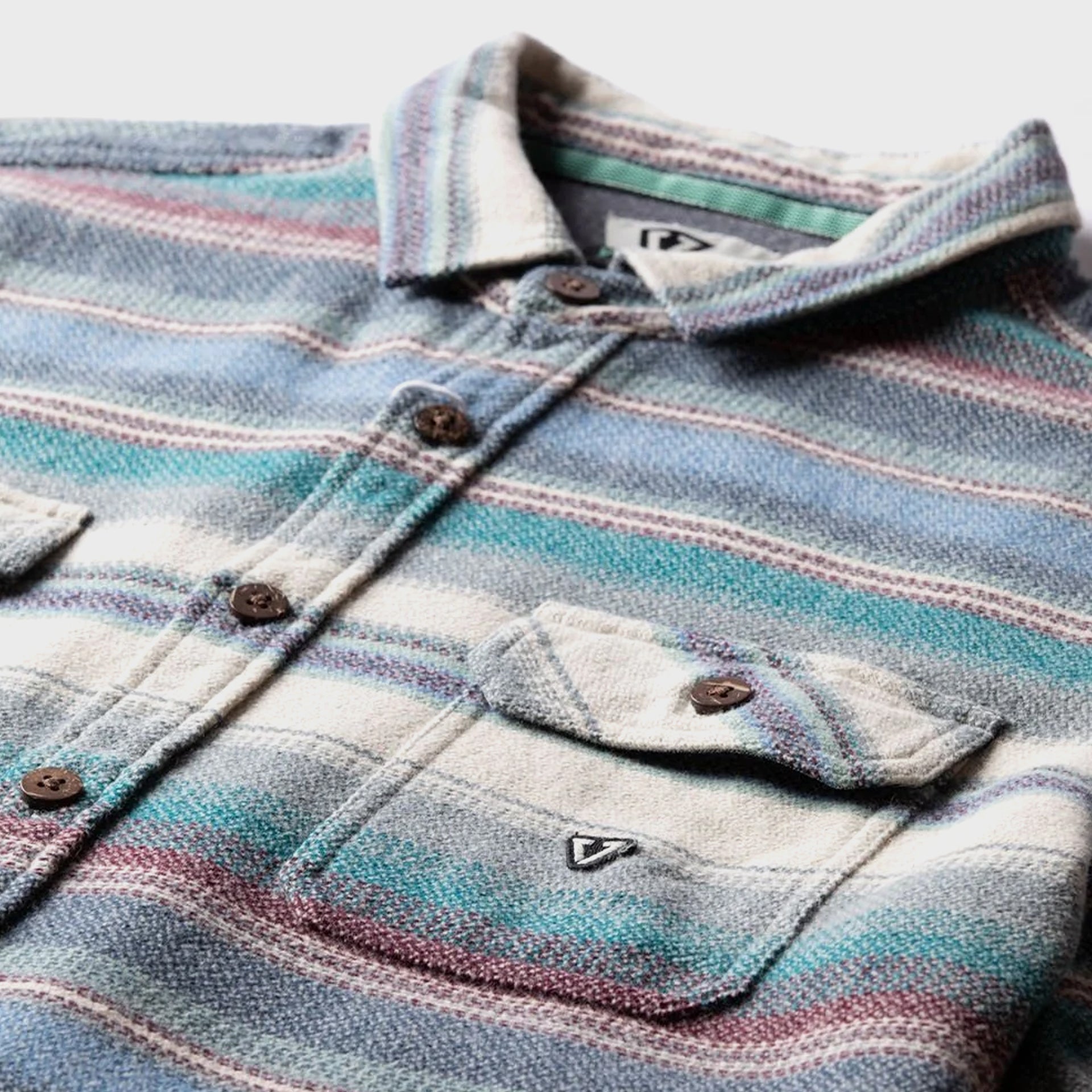 Vissla Mens Descanso Long Sleeve Flannel Shirt - Silver - ManGo Surfing