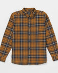 Volcom Mens Caden Plaid Long Sleeve Shirt - Chestnut Brown