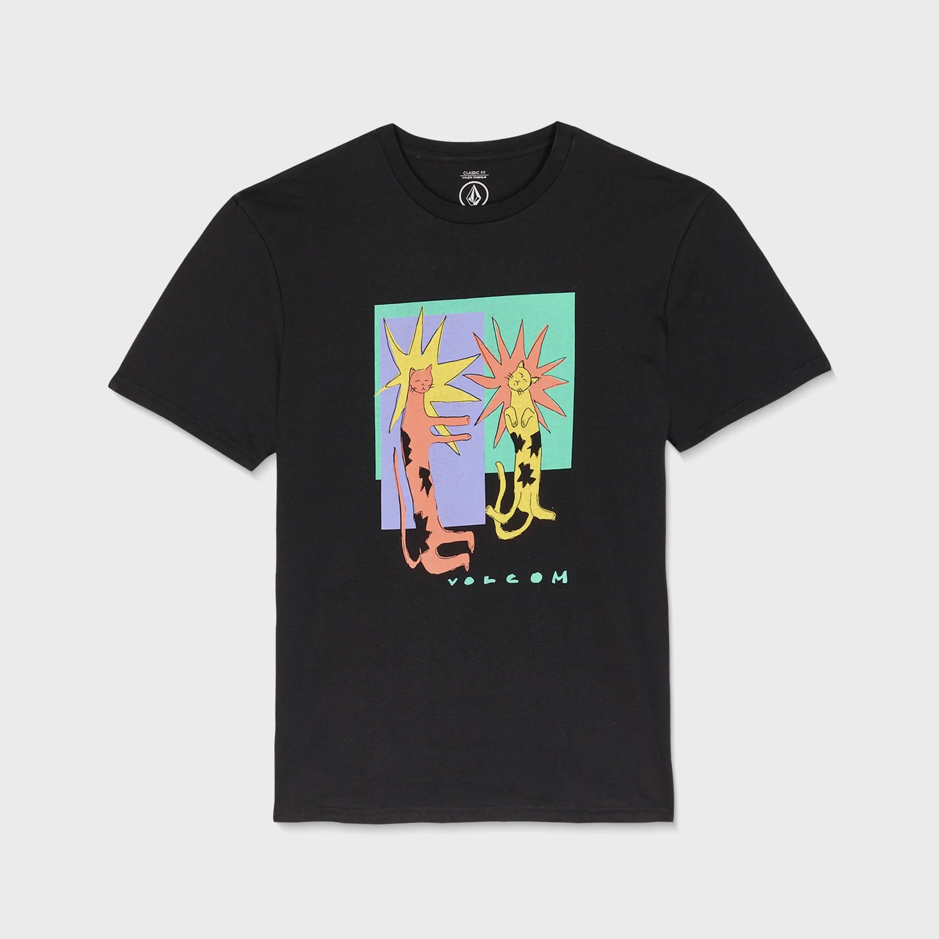 Volcom Mens Longo Cats T-Shirt - Black - ManGo Surfing