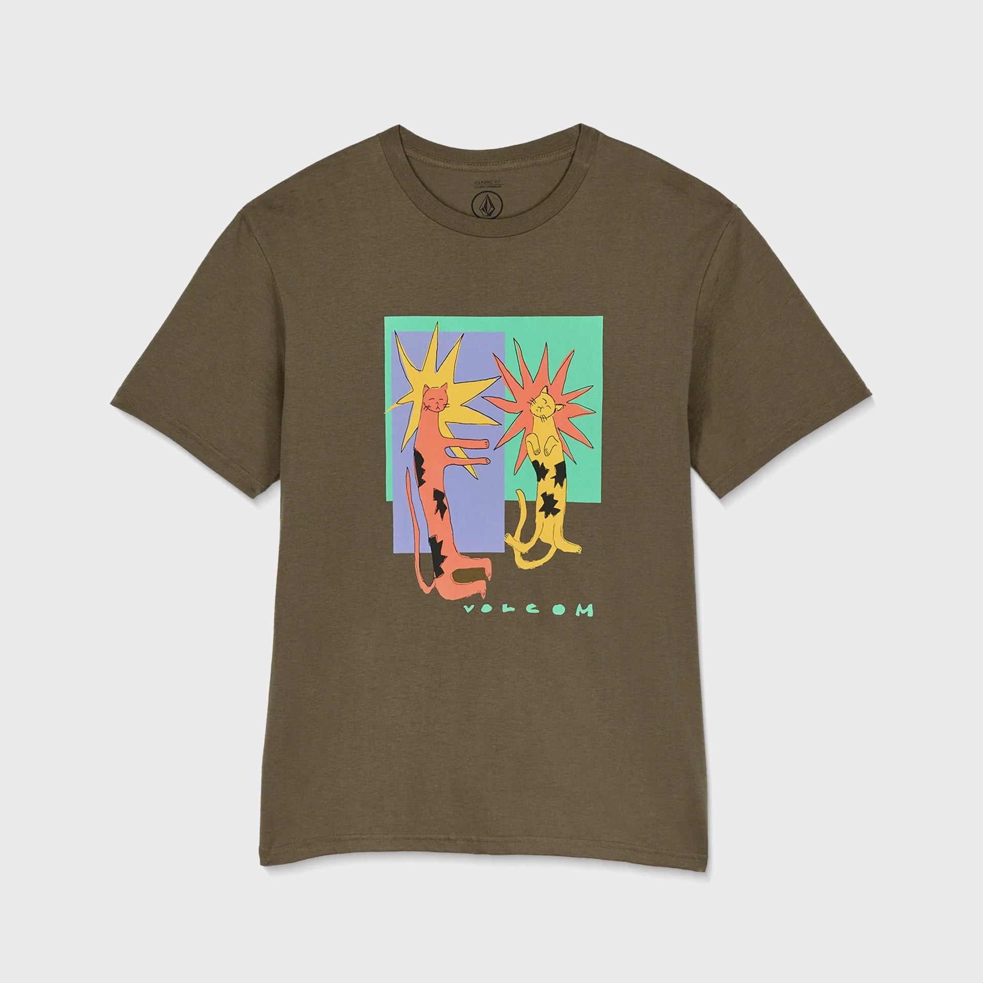 Volcom Mens Longo Cats T-Shirt - Sage Leaf - ManGo Surfing